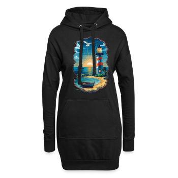 Leuchtturm Ostsee Nordsee - Hoodie-Kleid - Schwarz - Vorne