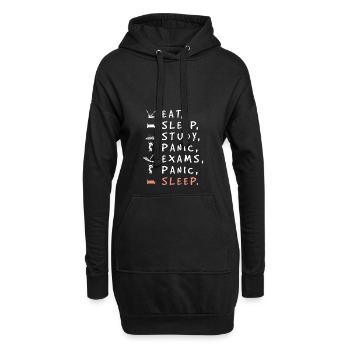 étudiant - Sweat-shirt à capuche long Femme - noir - Devant