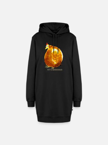Fett & Optimistisch - Hoodie-Kleid - Schwarz