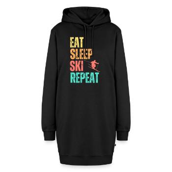 Manger dormir Ski Répéter - Sweat-shirt à capuche long Femme - noir - Devant