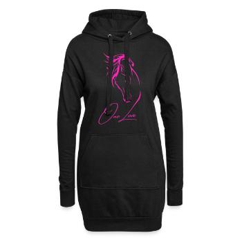 Un cœur pour les chevaux Cavalier Cavalier Amour des chevaux - Sweat-shirt à capuche long Femme - noir - Devant