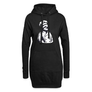 Fier chef paresseux : maître de la cuisine - Sweat-shirt à capuche long Femme - noir - Devant