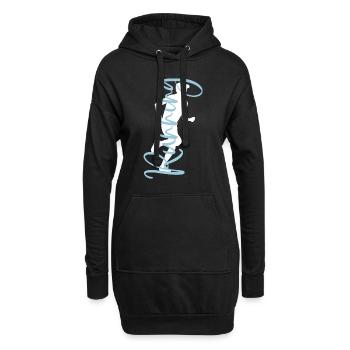 Running Sport Fitness Läufer Laufen Joggen Jogger - Hoodie-Kleid - Schwarz - Vorne