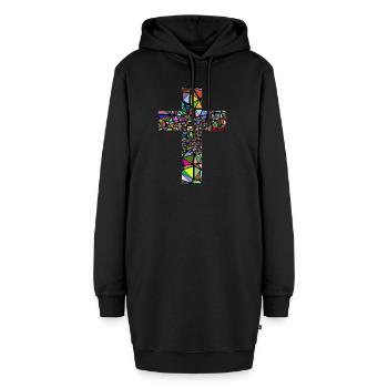 god gott church kirche bible bibel wedding hochzei - Hoodie-Kleid - Schwarz - Vorne - AI Model Female 172 light (172cm)