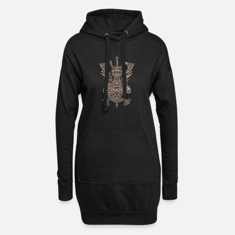 HUGIN MUNIN 2 WIKINGER ÄXTE - Hoodie-Kleid - Schwarz