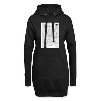 Munich Plan de la ville basique noir et blanc - Sweat-shirt à capuche long Femme - noir - Devant