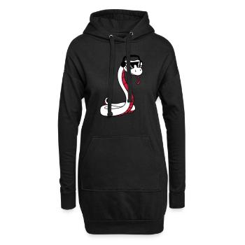 dj cool musik party feiern sonnenbrille kopfhoerer - Hoodie-Kleid - Schwarz - Vorne