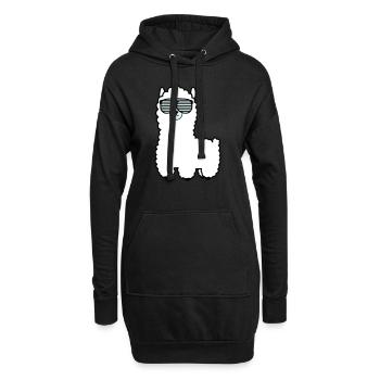 lama_002 - Hoodie-Kleid - Schwarz - Vorne
