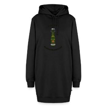 Glasmantelgeschoss V2 - Hoodie-Kleid - Schwarz - Vorne - AI Model Female 172 light (172cm)