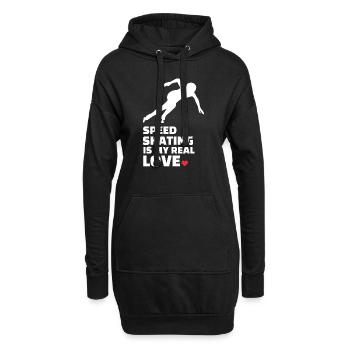 Ich Liebe Speed Skating - Hoodie-Kleid - Schwarz - Vorne