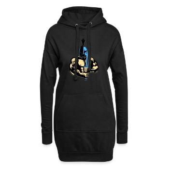 Guerrier de Sparte - Sweat-shirt à capuche long Femme - noir - Devant