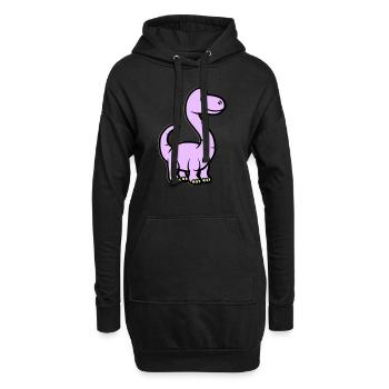 Dinosaurier Brontosaurus Comic - Hoodie-Kleid - Schwarz - Vorne