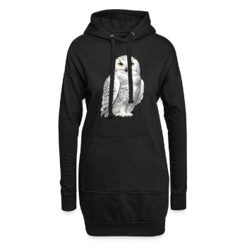 Harfang des neiges - Sweat-shirt à capuche long Femme - noir - Devant