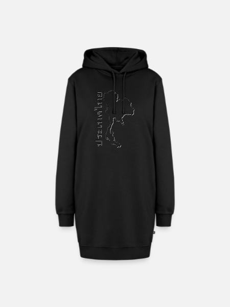 Thailand Landkarte als Umriss TH - Hoodie-Kleid - Schwarz