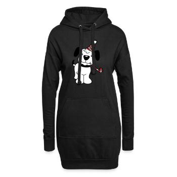 Hund Geburtstag Silvester Party Hut Feiern Tröte - Hoodie-Kleid - Schwarz - Vorne