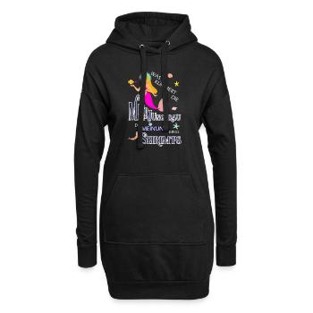 Meerjungfrau - Hoodie-Kleid - Schwarz - Vorne