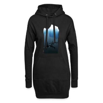 Orque - Sweat-shirt à capuche long Femme - noir - Devant