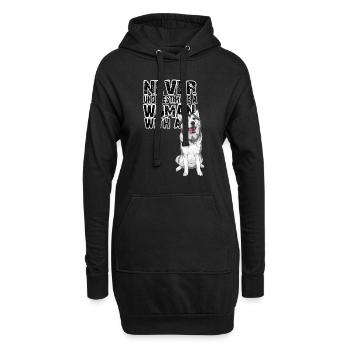 Unterschätzen Sie nicht eine Frau mit einem Siberian Husky - Hoodie-Kleid - Schwarz - Vorne