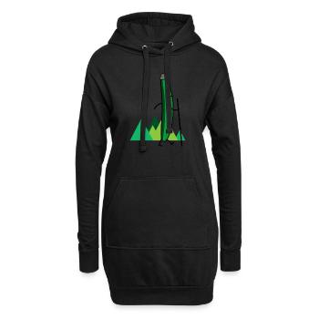 Concombre errant (b) - Sweat-shirt à capuche long Femme - noir - Devant