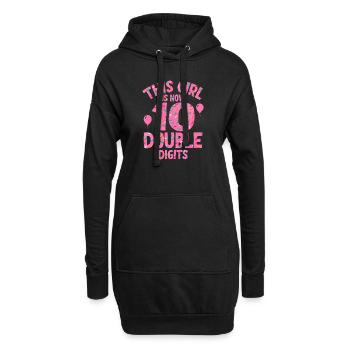 Fille du 10e anniversaire - Sweat-shirt à capuche long Femme - noir - Devant