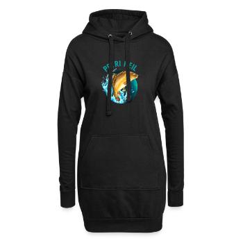 Petri Heil Pêche à la carpe Dicton - Sweat-shirt à capuche long Femme - noir - Devant