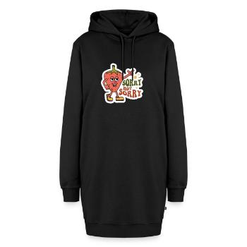 Sorry Not Sorry Sarkastisches Erdbeer-Design - Hoodie-Kleid - Schwarz - Vorne