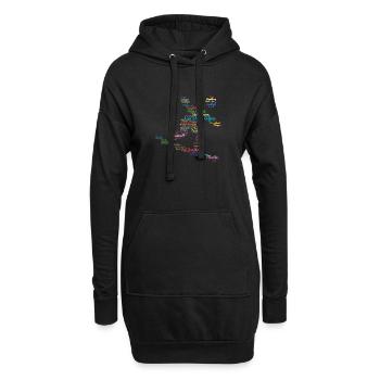 Skigebiete, Wortwolke, Snowboard - Hoodie-Kleid - Schwarz - Vorne