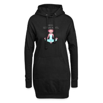 Bleib ruhig, sei Axolotl - Hoodie-Kleid - Schwarz - Vorne