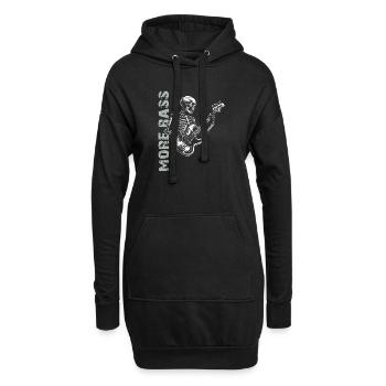 Crâne de squelette avec guitare basse et basse Saying More - Sweat-shirt à capuche long Femme - noir - Devant