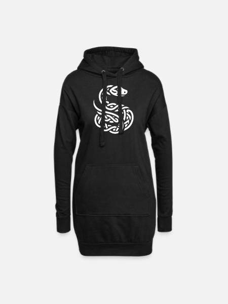 Keltische Schlange - Hoodie-Kleid - Schwarz