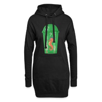 Seepferd im Becher - Hoodie-Kleid - Schwarz - Vorne