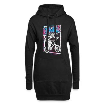 Retro Bmx Bicycle Rider - Vintage Bmx Wheel Grunge - Sweat-shirt à capuche long Femme - noir - Devant