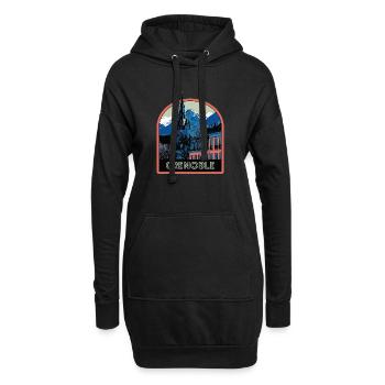 Illustration emblematische Ansicht von Grenoble - Hoodie-Kleid - Schwarz - Vorne
