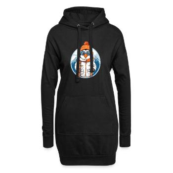 Pingouin mignon avec chapeau de laine - Sweat-shirt à capuche long Femme - noir - Devant