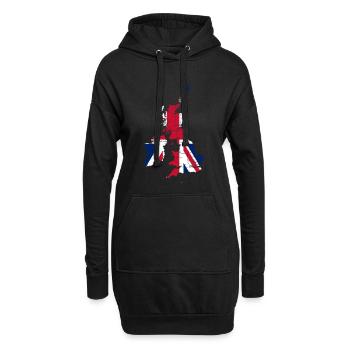 United Kingdom Flag Landscape England - Hoodie-Kleid - Schwarz - Vorne