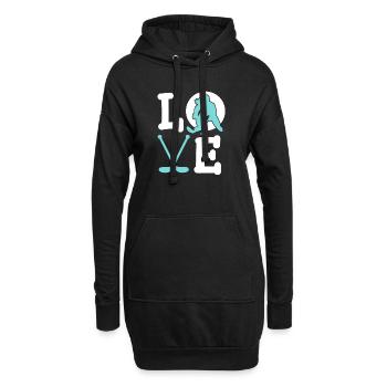 Eishockey Eishockeyspielerin - Hoodie-Kleid - Schwarz - Vorne