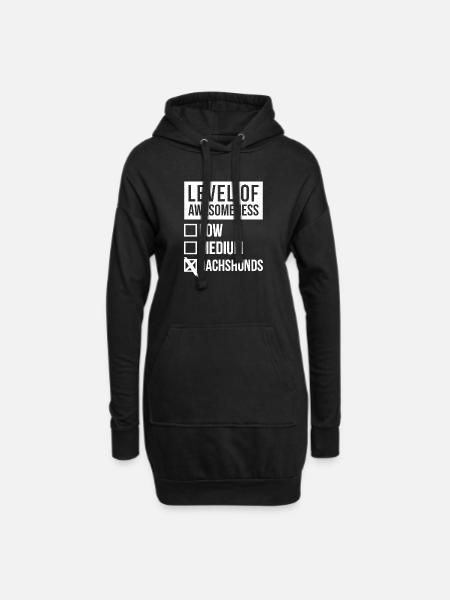 Dackel Dackel Dackel - Hoodie-Kleid - Schwarz