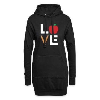 Ich liebe Apple Pencil Typografie - Hoodie-Kleid - Schwarz - Vorne