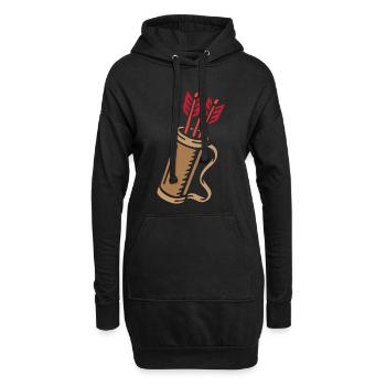 Bogenschießen Bogenschütze Pfeilköcher - Hoodie-Kleid - Schwarz - Vorne