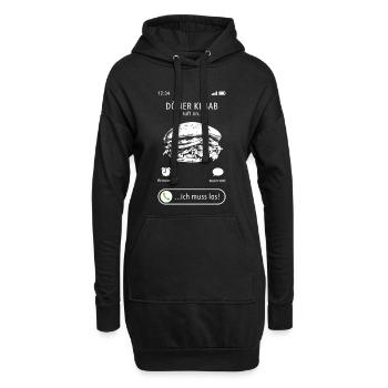 Mon döner kebab m’appelle - je dois y aller - en disant - Sweat-shirt à capuche long Femme - noir - Devant