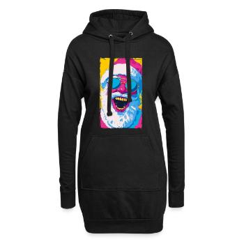 Weihnachtsmann Portät Weihnachten Kunst - Hoodie-Kleid - Schwarz - Vorne