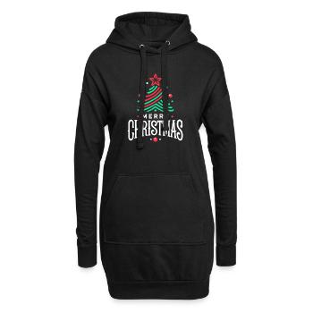 Frohe Weihnachten 1 - Hoodie-Kleid - Schwarz - Vorne