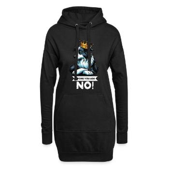 Avant que vous ne demandiez Border Collie Hütehund Collie - Sweat-shirt à capuche long Femme - noir - Devant
