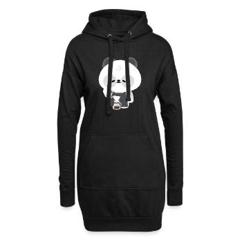Panda Barista Kaffeebrühe - Hoodie-Kleid - Schwarz - Vorne