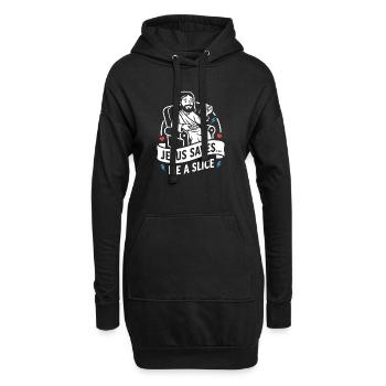 Jesus Saves Me A Slice Funny - Hoodie-Kleid - Schwarz - Vorne