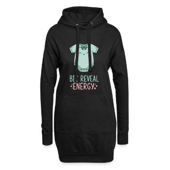 Révélation de sexe Grossesse Énergie - Sweat-shirt à capuche long Femme - noir - Devant