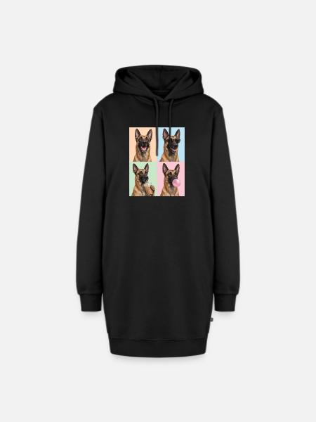 Hunde Belgian Malinois Hund - Hoodie-Kleid - Schwarz