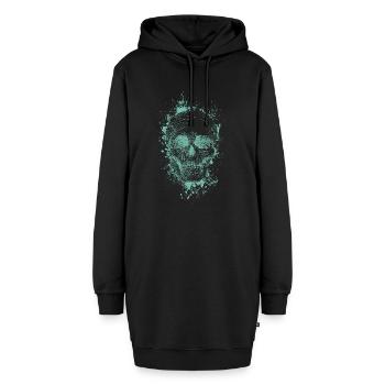 Schädel - Hoodie-Kleid - Schwarz - Vorne - AI Model Female 172 light (172cm)