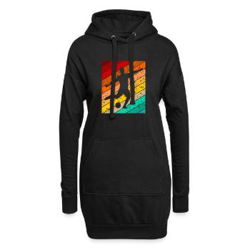 Vintage Retro Fussball Fussballspieler Fussballer - Hoodie-Kleid - Schwarz - Vorne