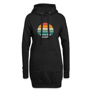 J’adore la musique des années 80 - Sweat-shirt à capuche long Femme - noir - Devant